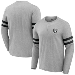 Las Vegas Raiders NFL x Darius Rucker Collection Henley Long Sleeve T-Shirt Heather Gray - Fanatics