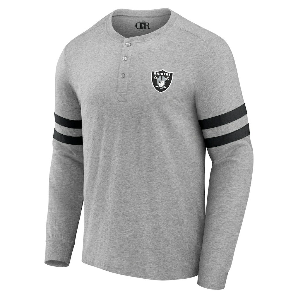 Las Vegas Raiders NFL x Darius Rucker Collection Henley Long Sleeve T-Shirt Heather Gray - Fanatics
