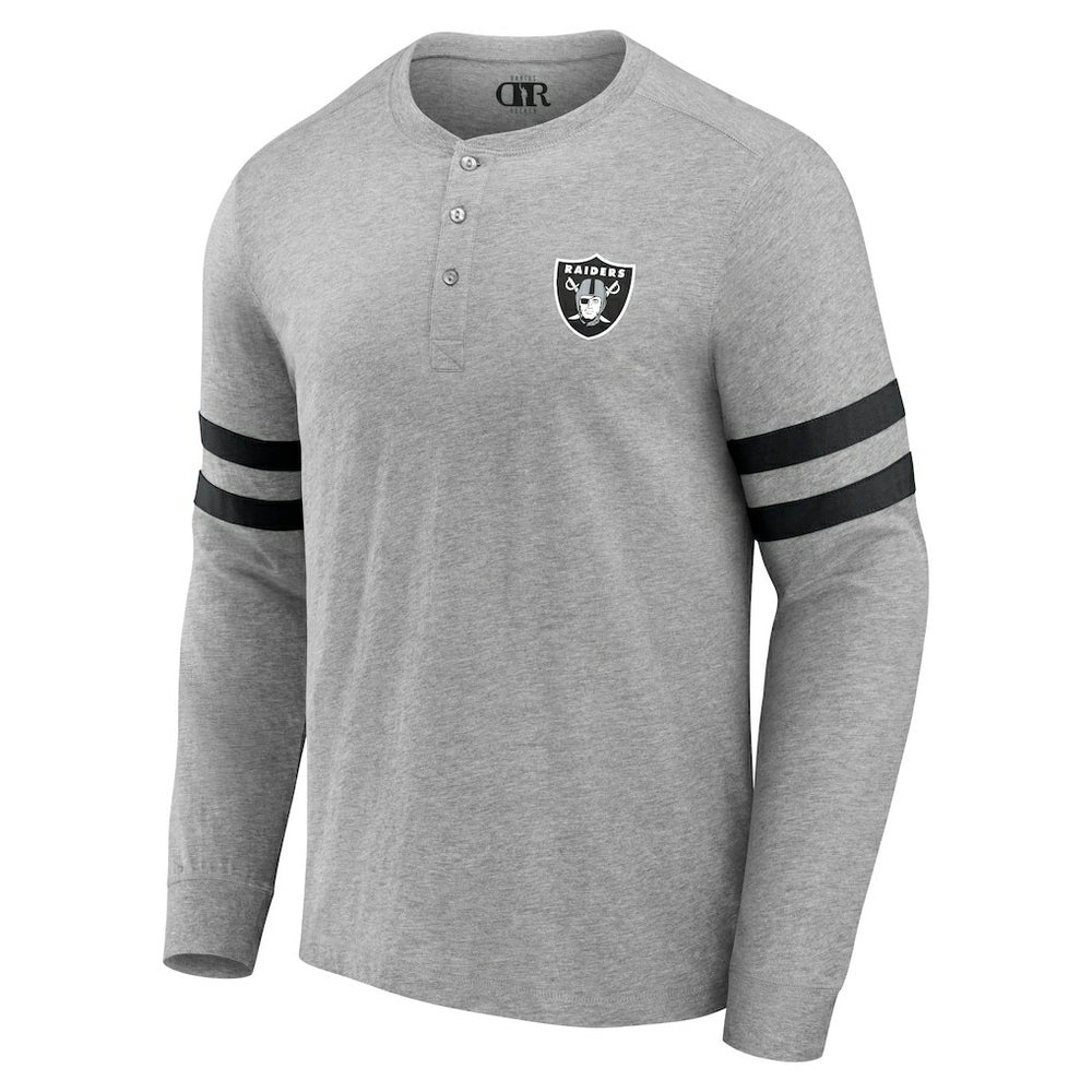 Las Vegas Raiders NFL x Darius Rucker Collection Henley Long Sleeve T-Shirt Heather Gray - Fanatics