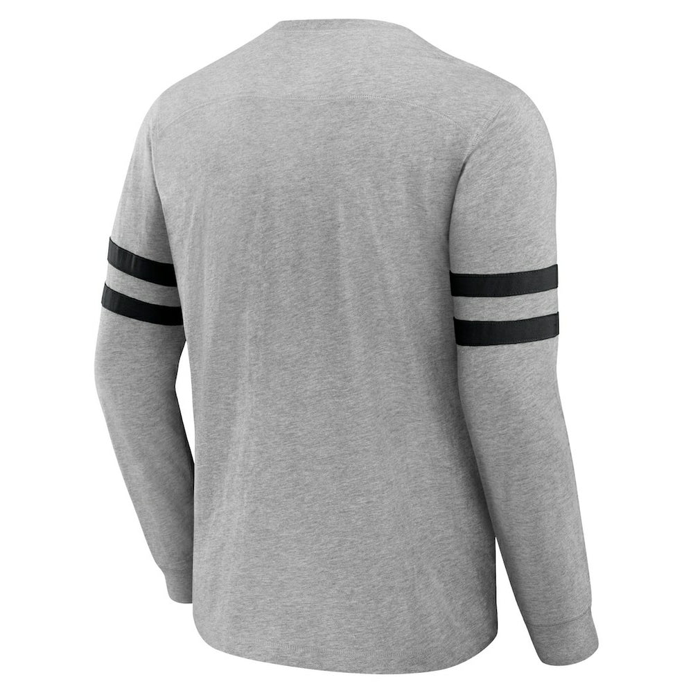 Las Vegas Raiders NFL x Darius Rucker Collection Henley Long Sleeve T-Shirt Heather Gray - Fanatics