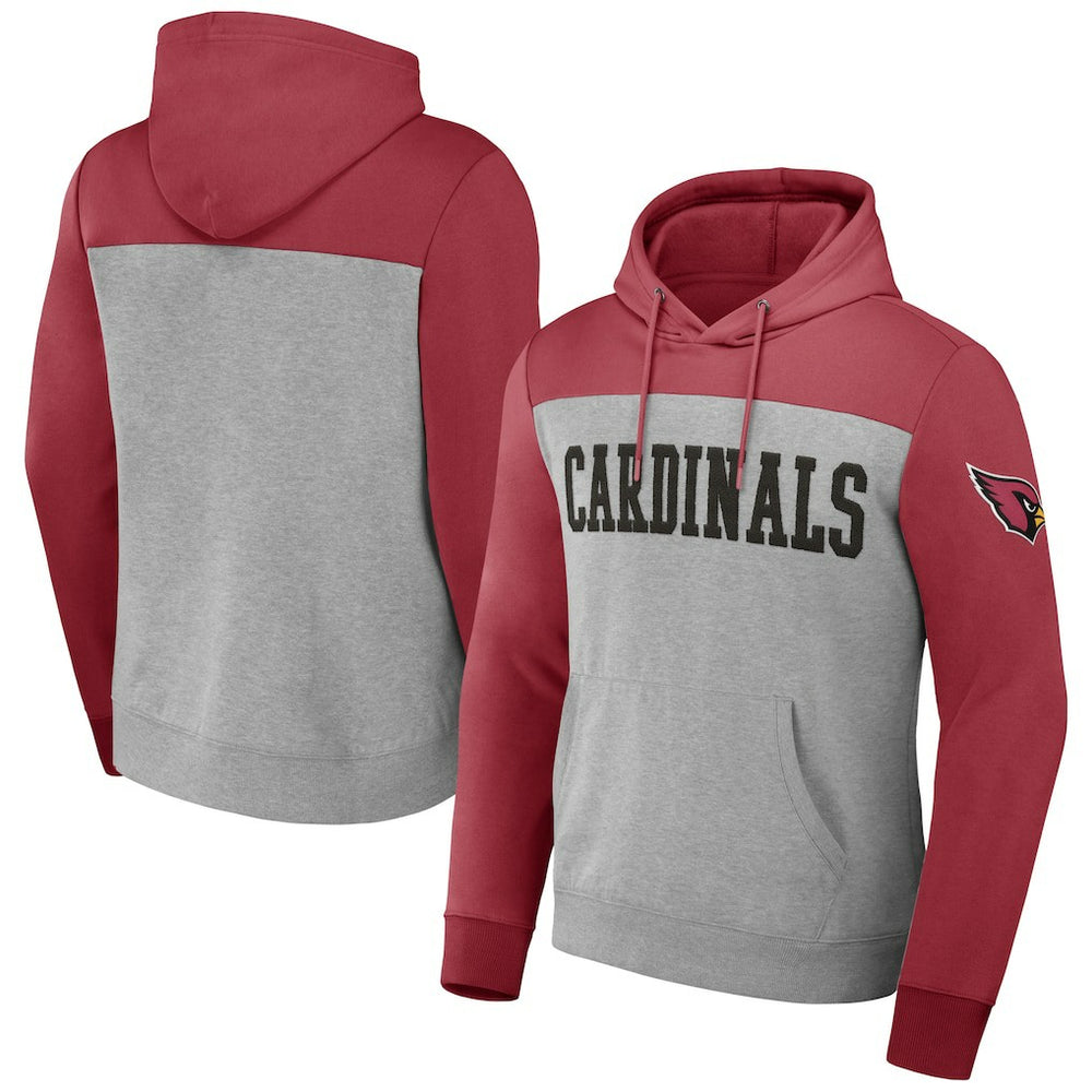 Arizona Cardinals NFL x Darius Rucker Collection Color Blocked Pullover Hoodie Heather Gray - Fanatics