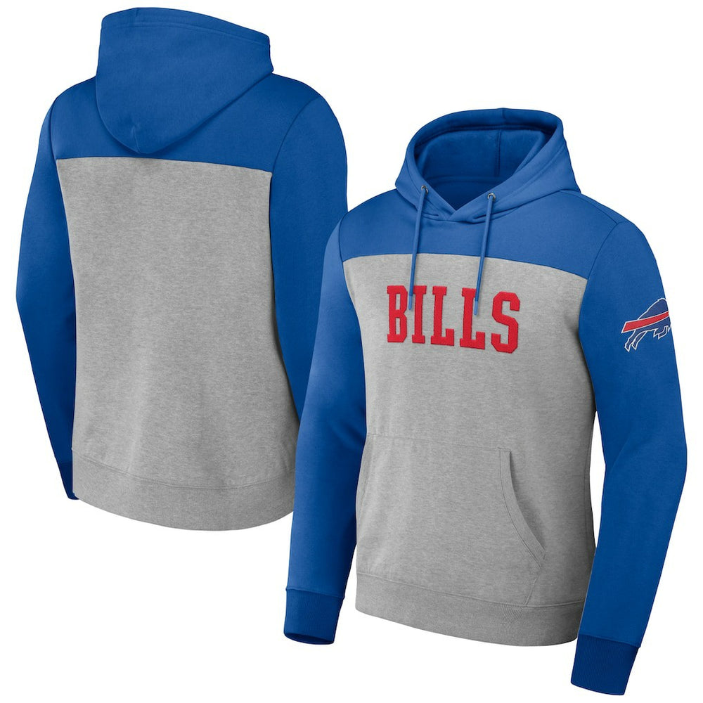 Buffalo Bills NFL x Darius Rucker Collection Color Blocked Pullover Hoodie Heather Gray - Fanatics