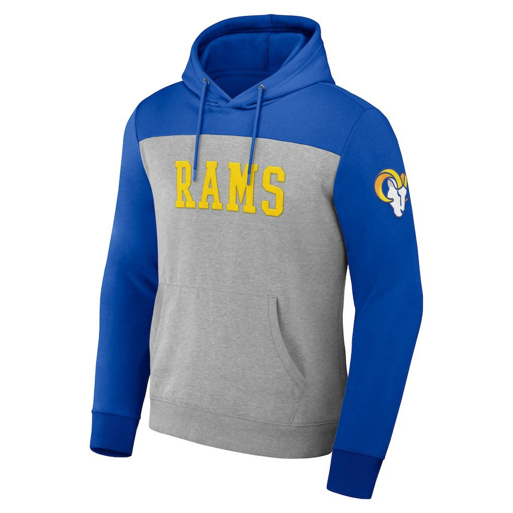 Los Angeles Rams NFL x Darius Rucker Collection Color Blocked Pullover Hoodie Heather Gray - Fanatics