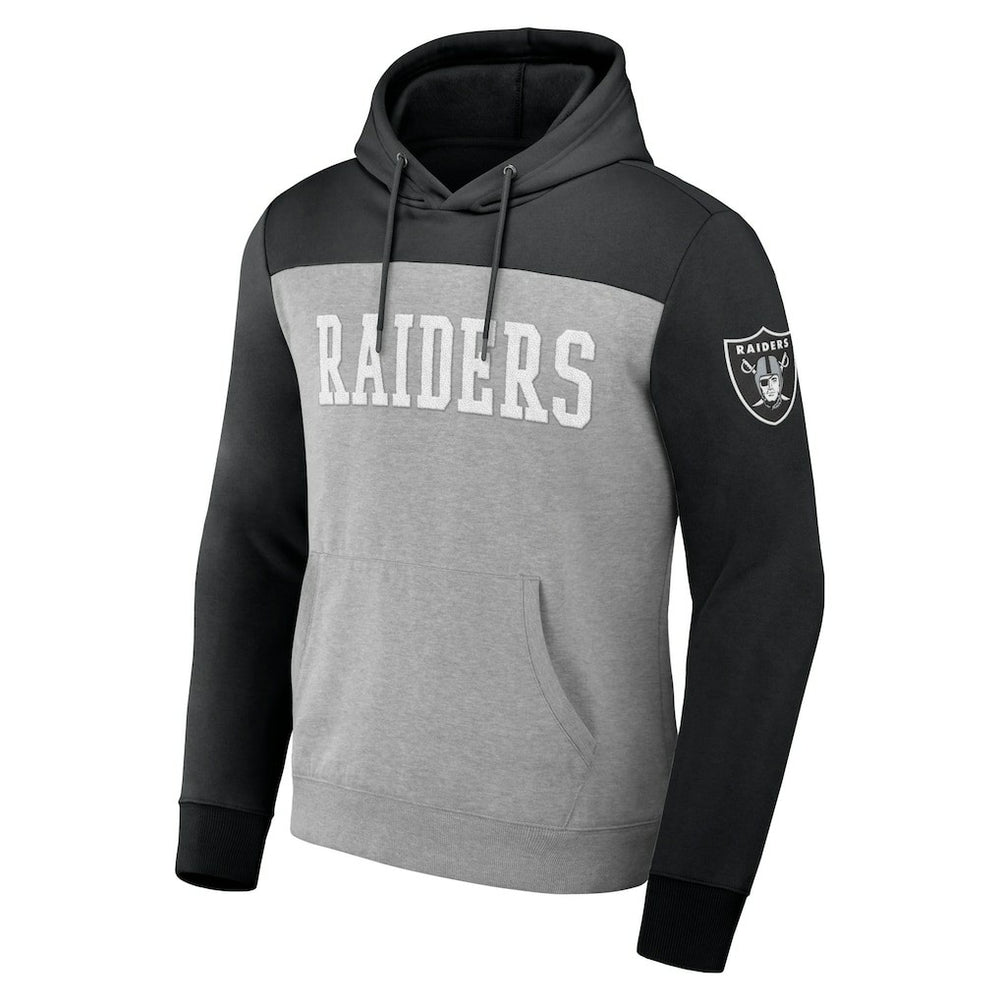Las Vegas Raiders NFL x Darius Rucker Collection Color Blocked Pullover Hoodie Heather Gray - Fanatics