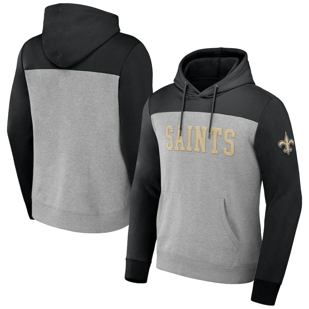 New Orleans Saints NFL x Darius Rucker Collection Color Blocked Pullover Hoodie Heather Gray - Fanatics