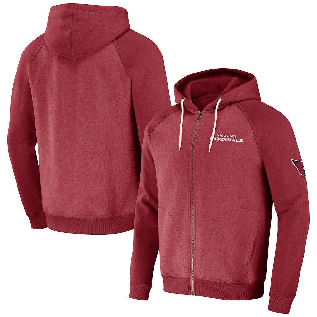 Arizona Cardinals NFL x Darius Rucker Collection Raglan Full-Zip Hoodie Cardinal - Fanatics