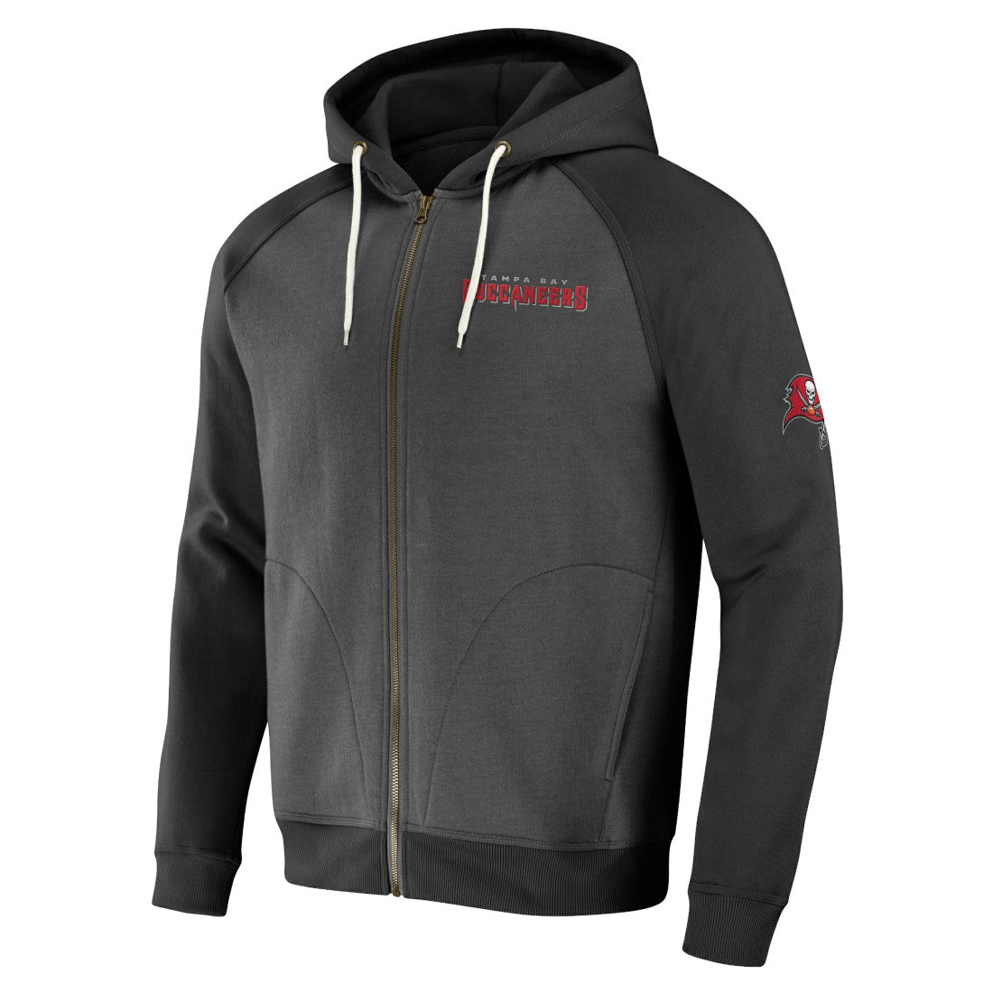 Tampa Bay Buccaneers NFL x Darius Rucker Collection Raglan Full-Zip Hoodie Pewter - Fanatics
