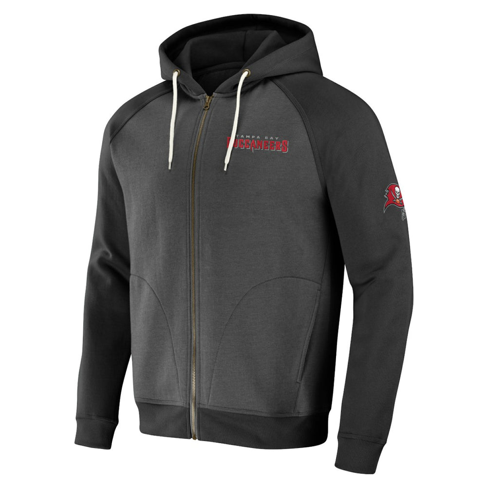 Tampa Bay Buccaneers NFL x Darius Rucker Collection Raglan Full-Zip Hoodie Pewter - Fanatics