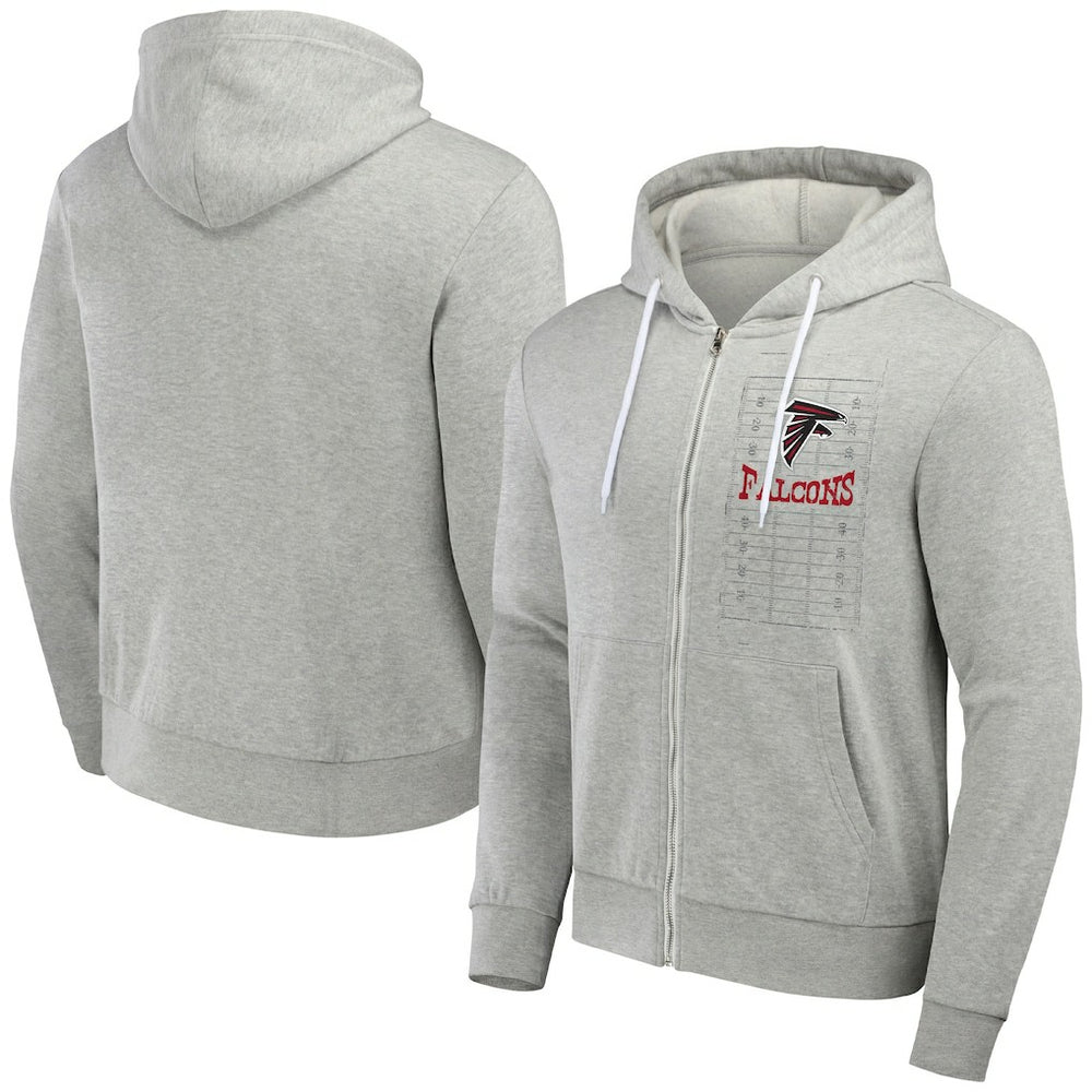 Atlanta Falcons NFL x Darius Rucker Collection Domestic Full-Zip Hoodie Heather Gray - Fanatics