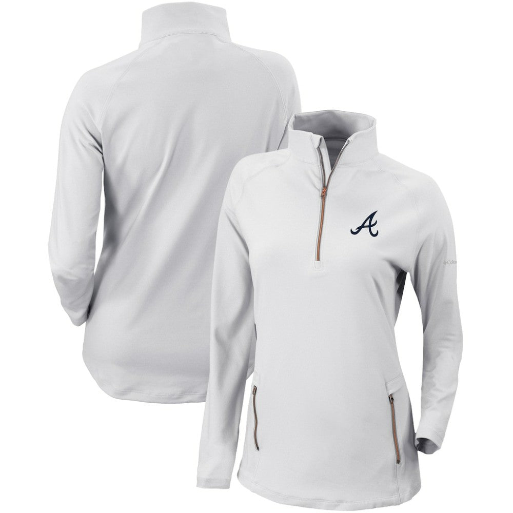 Atlanta Braves Columbia Women's Omni-Wick Outward Nine Quarter-Zip Pullover Top Near Me