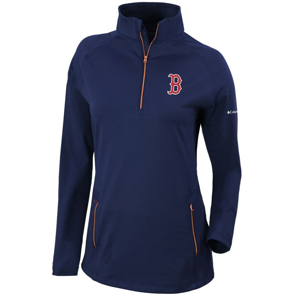 Boston Red Sox Columbia Women's Omni-Wick Outward Nine Quarter-Zip Pullover Top Sale