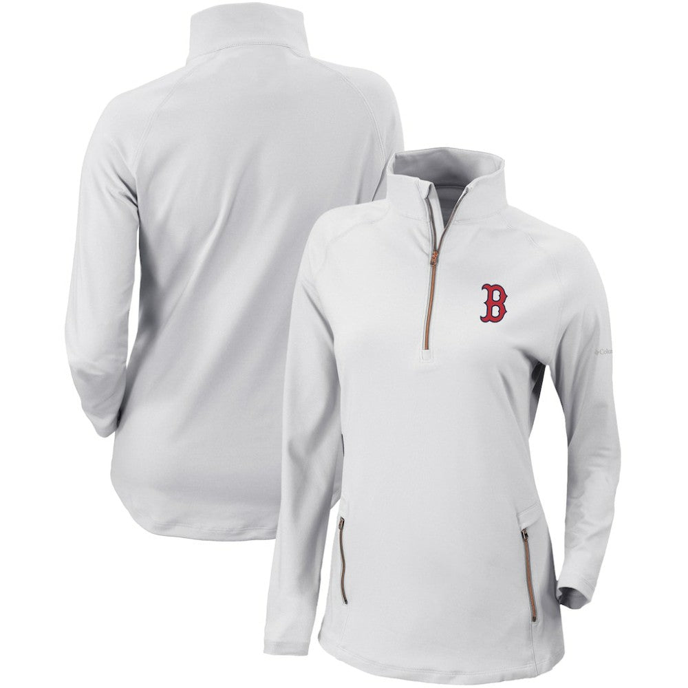 Boston Red Sox Columbia Women's Omni-Wick Outward Nine Quarter-Zip Pullover Top Clearance