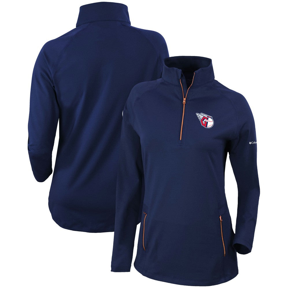 Cleveland Guardians Columbia Women's Omni-Wick Outward Nine Quarter-Zip Pullover Top discount