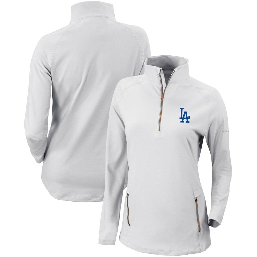 Los Angeles Dodgers Columbia Women's Omni-Wick Outward Nine Quarter-Zip Pullover Top On Sale