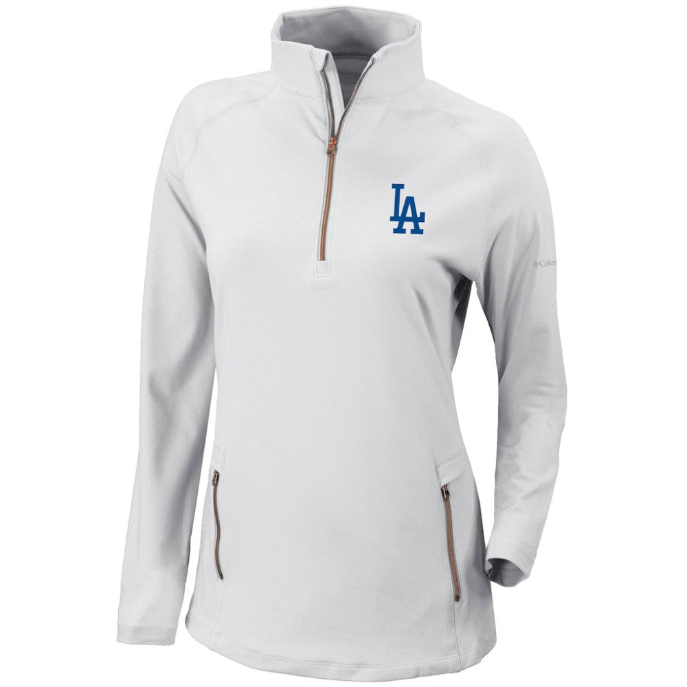 Los Angeles Dodgers Columbia Women's Omni-Wick Outward Nine Quarter-Zip Pullover Top On Sale