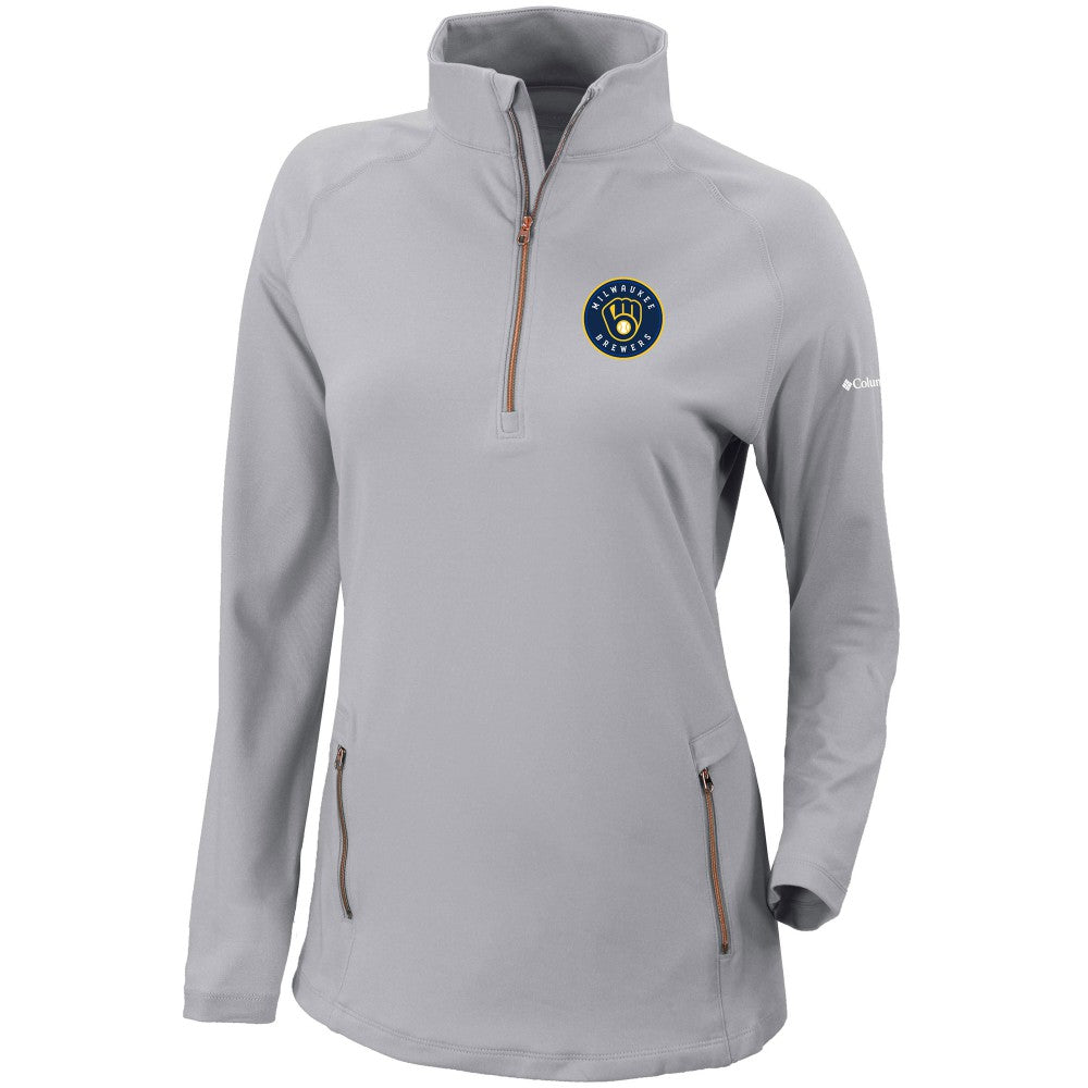 Milwaukee Brewers Columbia Women's Omni-Wick Outward Nine Quarter-Zip Pullover Top Sale