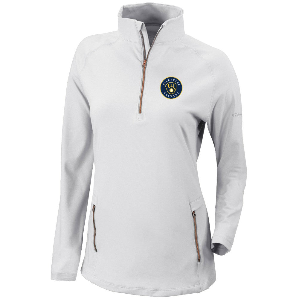 Milwaukee Brewers Columbia Women's Omni-Wick Outward Nine Quarter-Zip Pullover Top discount