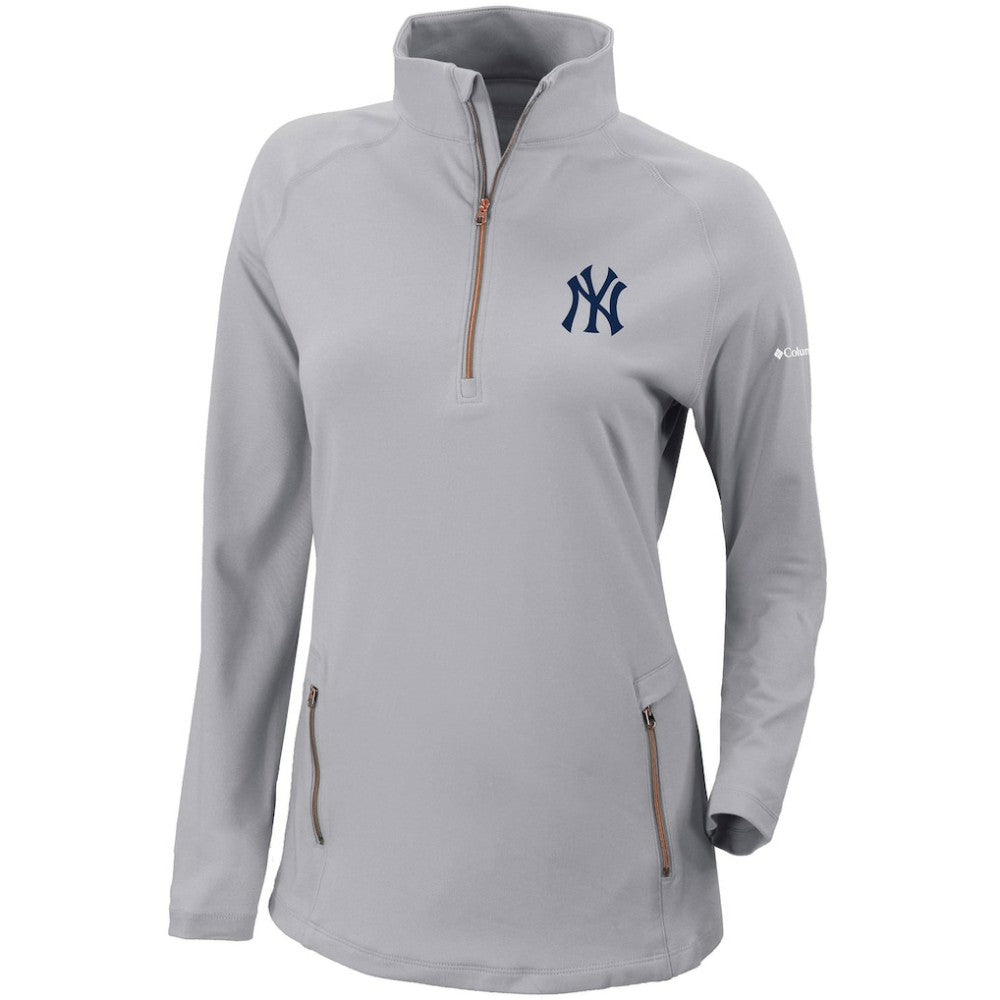 New York Yankees Columbia Women's Omni-Wick Outward Nine Quarter-Zip Pullover Top On Sale