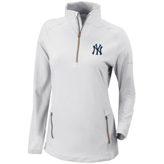 New York Yankees Columbia Women's Omni-Wick Outward Nine Quarter-Zip Pullover Top discount