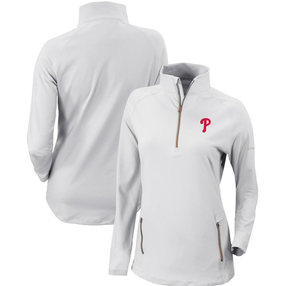 Philadelphia Phillies Columbia Women's Omni-Wick Outward Nine Quarter-Zip Pullover Top Online