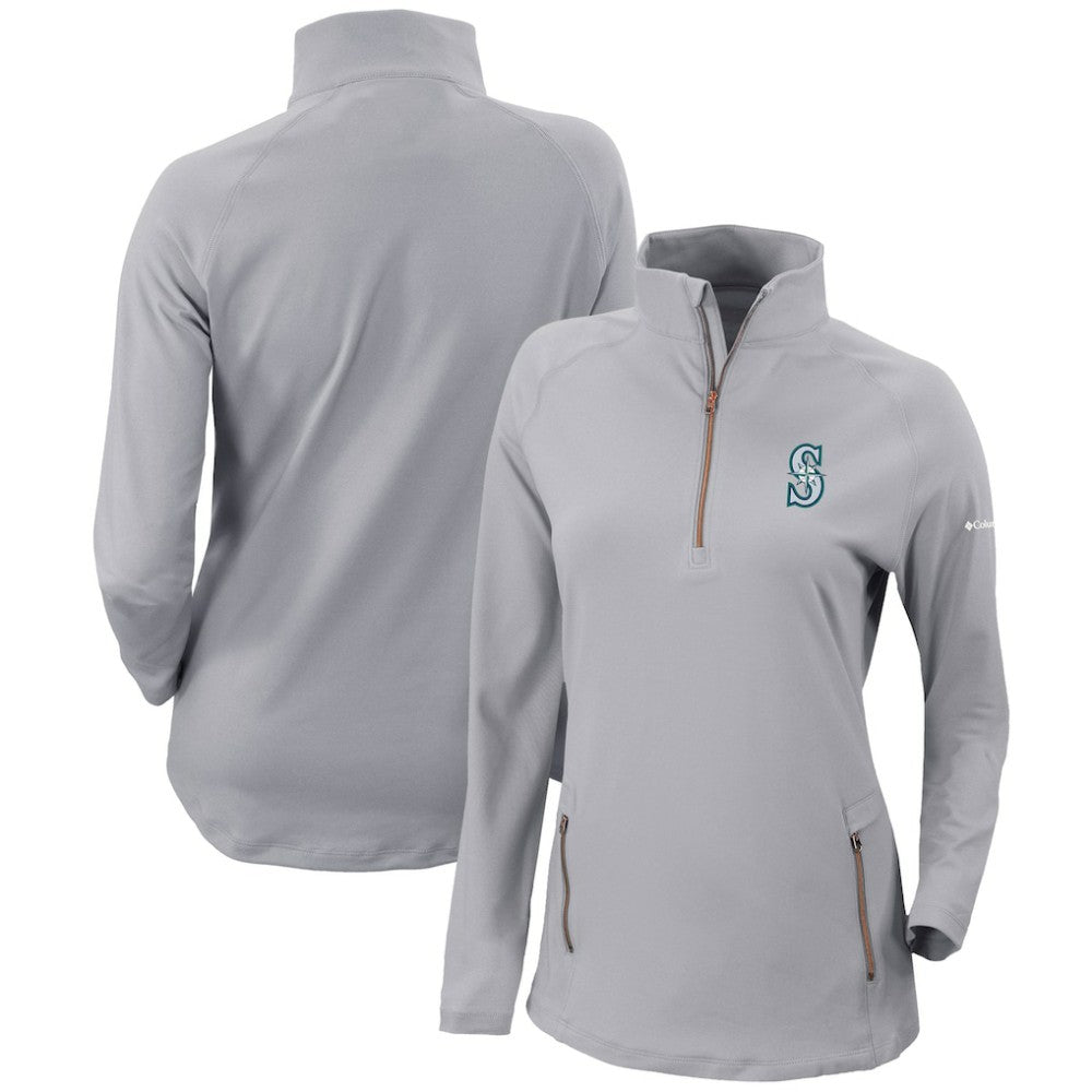 Seattle Mariners Columbia Women's Omni-Wick Outward Nine Quarter-Zip Pullover Top Sale