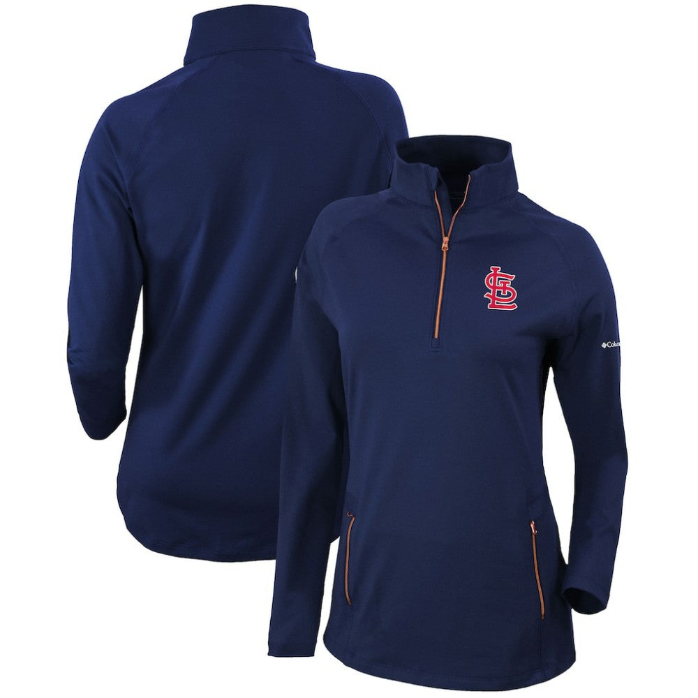St. Louis Cardinals Columbia Women's Omni-Wick Outward Nine Quarter-Zip Pullover Top On Sale