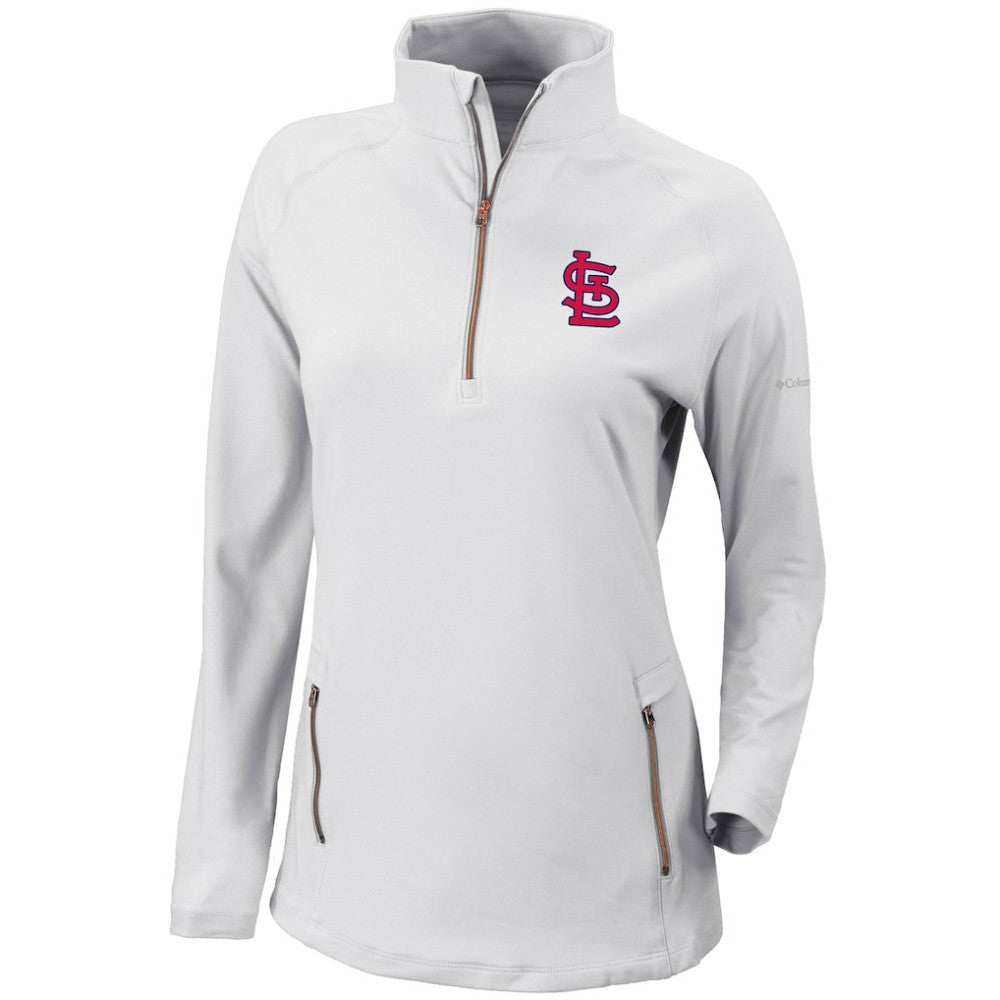 St. Louis Cardinals Columbia Women's Omni-Wick Outward Nine Quarter-Zip Pullover Top Near Me