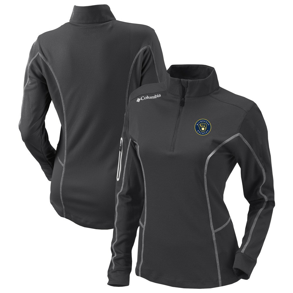 Milwaukee Brewers Columbia Women's Omni-Wick Shotgun Quarter-Zip Pullover Top On Sale