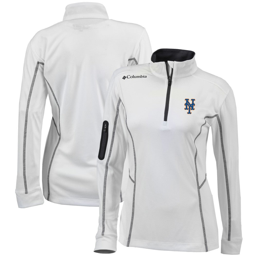 New York Mets Columbia Women's Omni-Wick Shotgun Quarter-Zip Pullover Top On Sale
