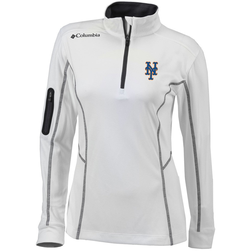 New York Mets Columbia Women's Omni-Wick Shotgun Quarter-Zip Pullover Top On Sale