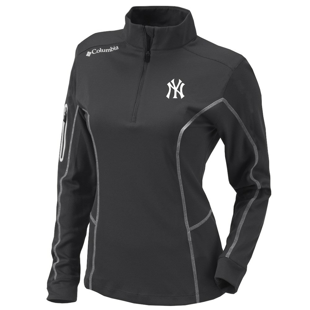 New York Yankees Columbia Women's Omni-Wick Shotgun Quarter-Zip Pullover Top Lifestyle