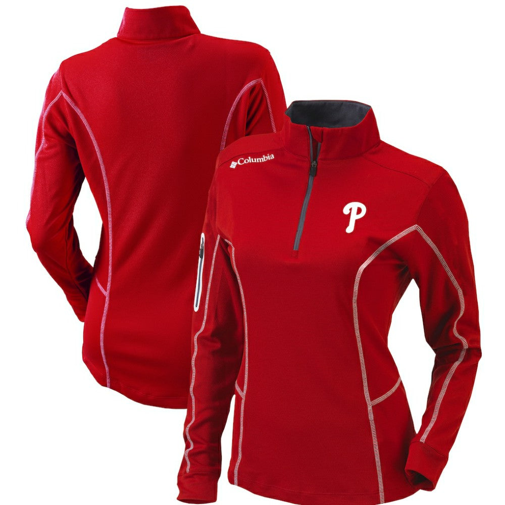 Philadelphia Phillies Columbia Women's Omni-Wick Shotgun Quarter-Zip Pullover Top discount