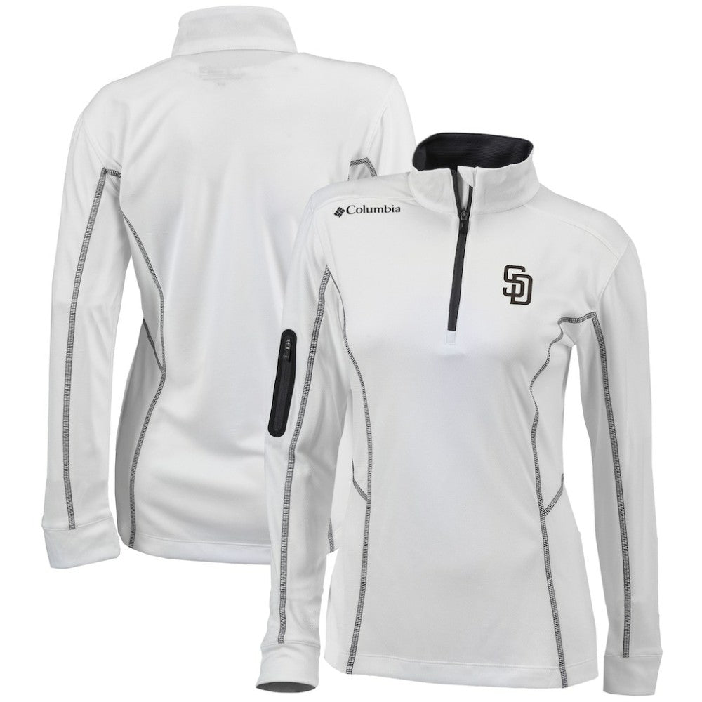 San Diego Padres Columbia Women's Omni-Wick Shotgun Quarter-Zip Pullover Top On Sale