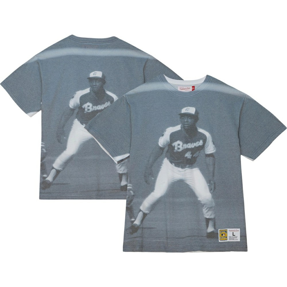 Hank Aaron Atlanta Braves Mitchell & Ness Cooperstown Collection Highlight Sublimated Player Graphic T-Shirt Lifestyle