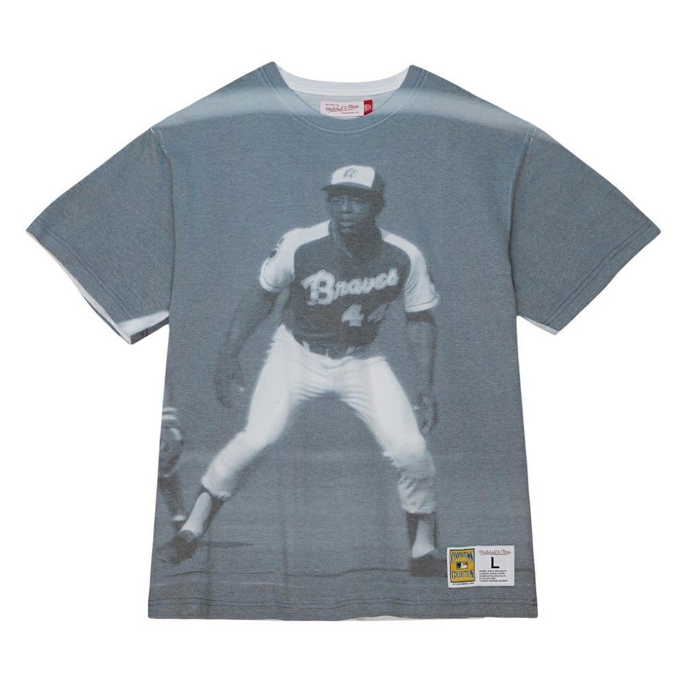 Hank Aaron Atlanta Braves Mitchell & Ness Cooperstown Collection Highlight Sublimated Player Graphic T-Shirt Lifestyle