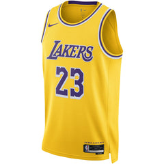 Nike - LeBron James Los Angeles Lakers Unisex Swingman Jersey - Icon Edition - Gold