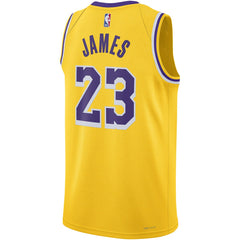 Nike - LeBron James Los Angeles Lakers Unisex Swingman Jersey - Icon Edition - Gold