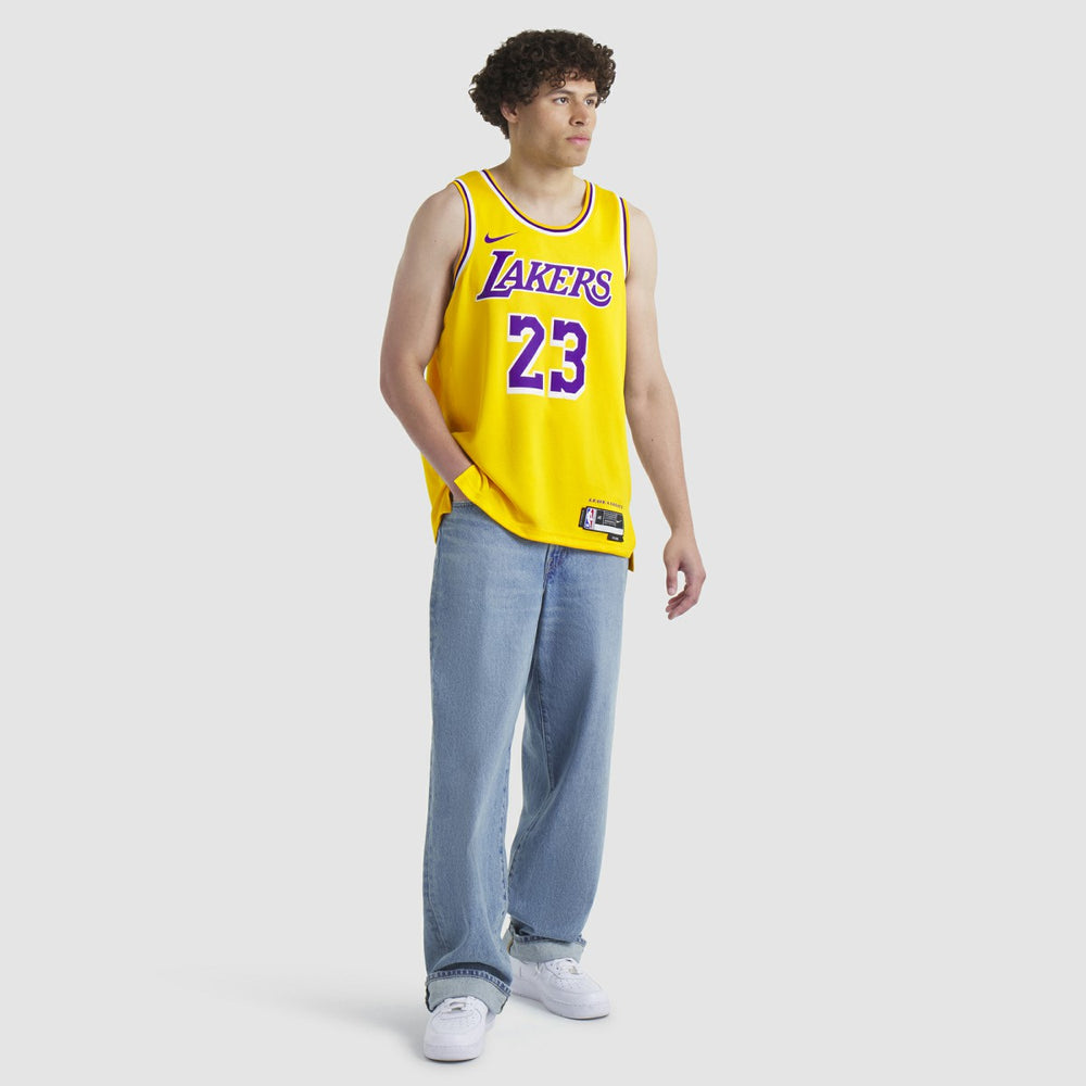 Nike - LeBron James Los Angeles Lakers Unisex Swingman Jersey - Icon Edition - Gold