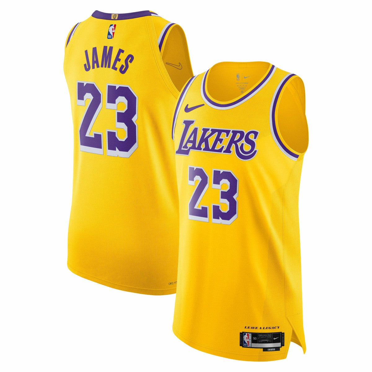 Nike - LeBron James Los Angeles Lakers Authentic Jersey - Icon Edition - Gold