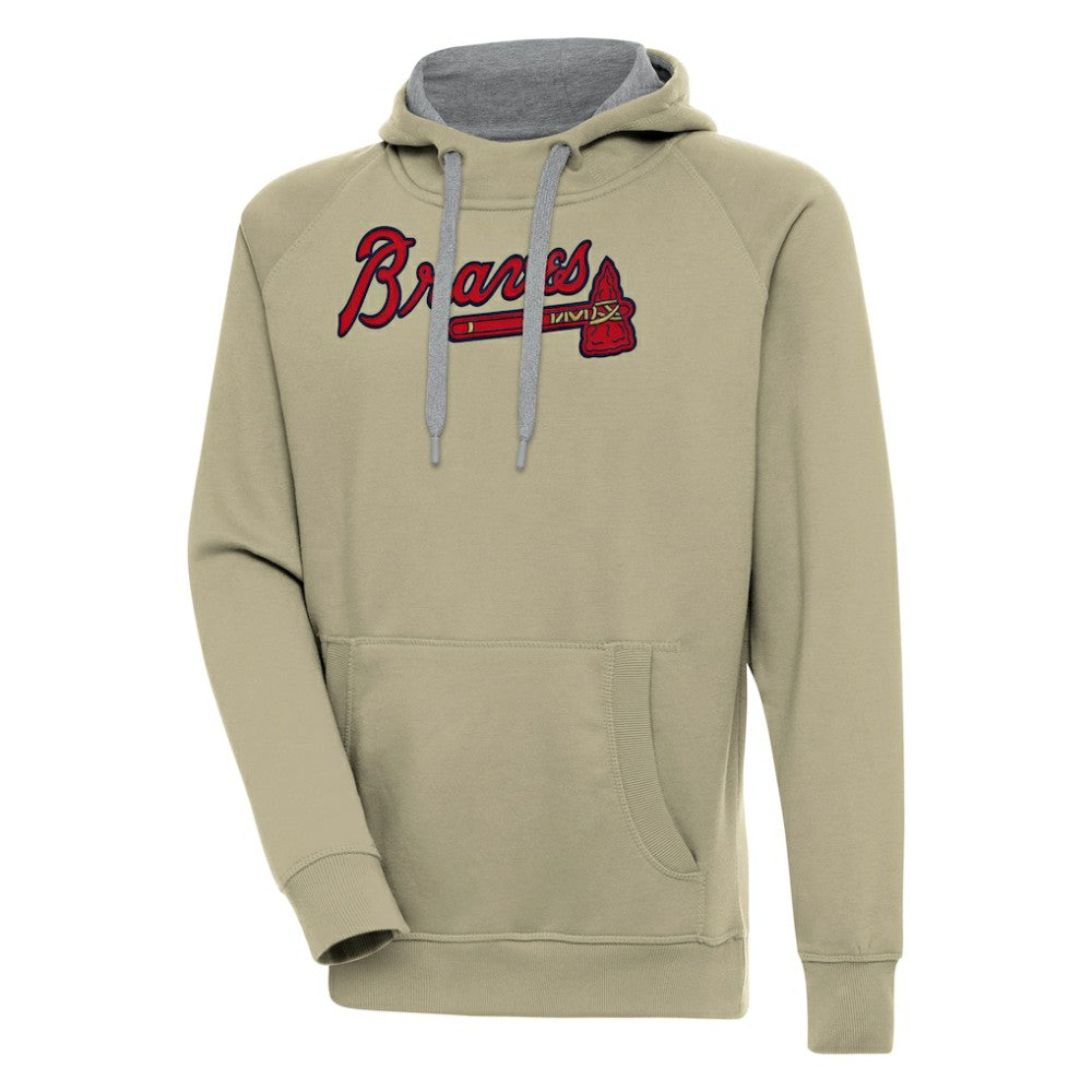 Atlanta Braves Antigua Victory Pullover Hoodie On Sale