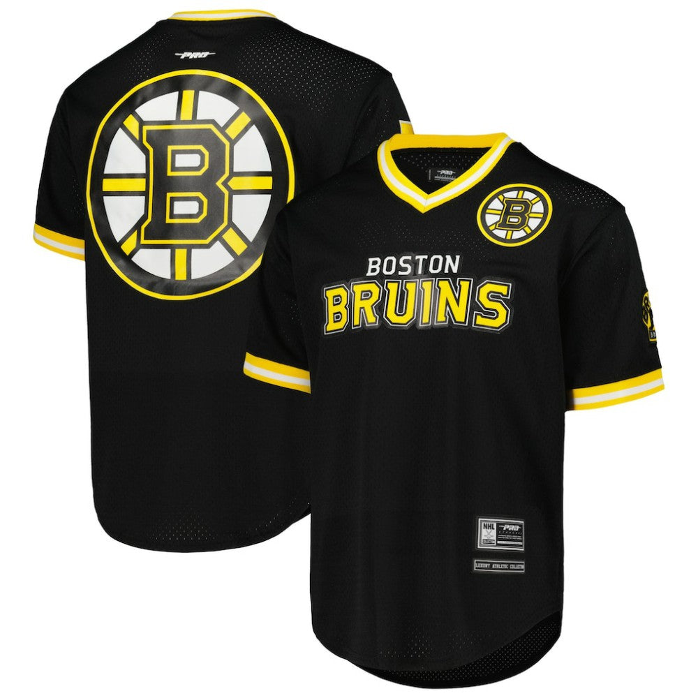 Boston Bruins Pro Standard Classic Mesh V-Neck T-Shirt Black