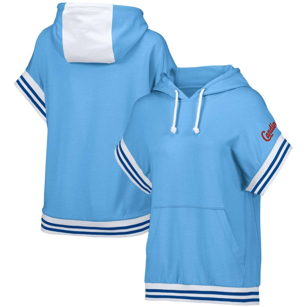 St. Louis Cardinals Lusso Women's Mabel Tri-Blend Short Sleeve Pullover Hoodie Lifestyle