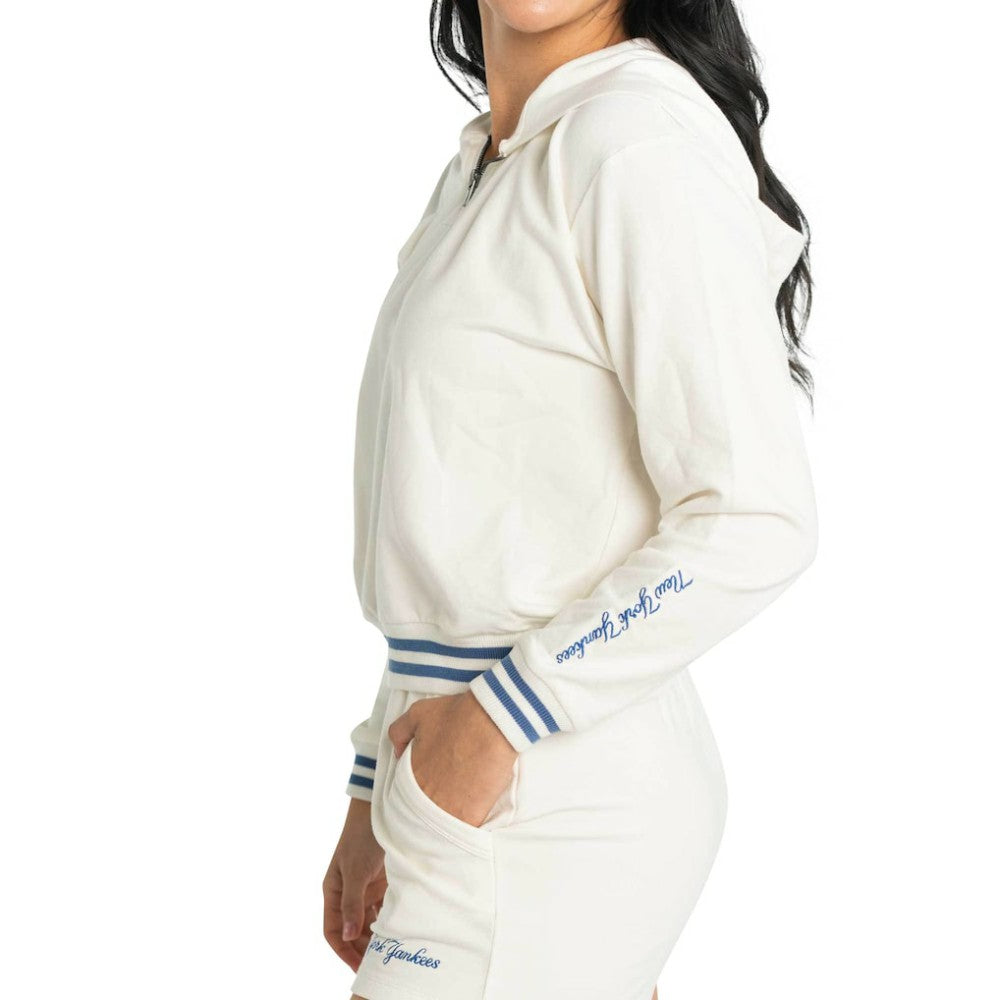 New York Yankees Lusso Women's Magnolia Tri-Blend Quarter-Zip Hoodie Online