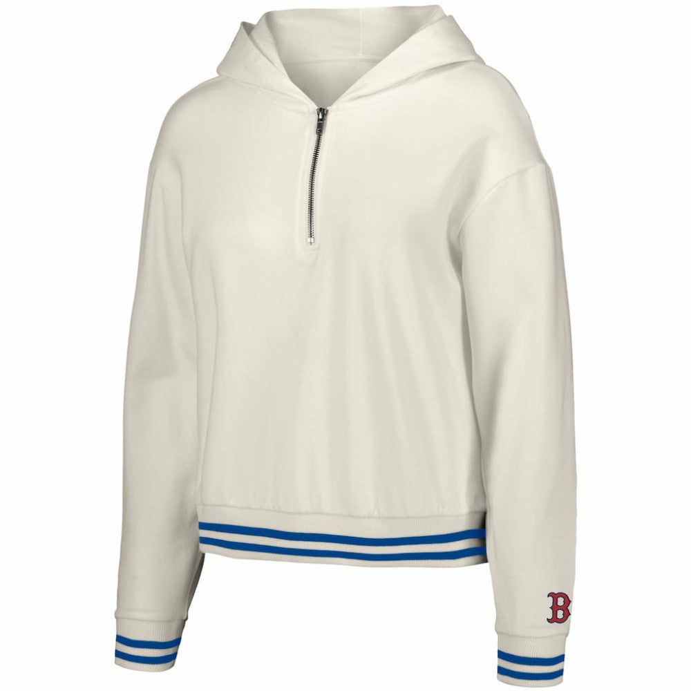 Boston Red Sox Lusso Women's Magnolia Tri-Blend Quarter-Zip Hoodie Lifestyle