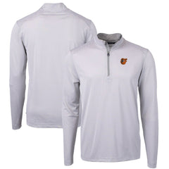 Baltimore Orioles Cutter & Buck Virtue Eco Pique Micro Stripe Recycled Quarter-Zip Pullover Top for sale