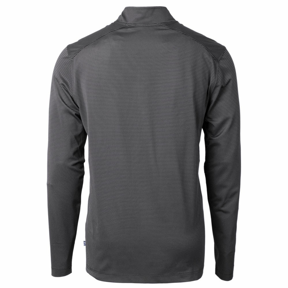 Cincinnati Reds Cutter & Buck Virtue Eco Pique Micro Stripe Recycled Quarter-Zip Pullover Top Clearance