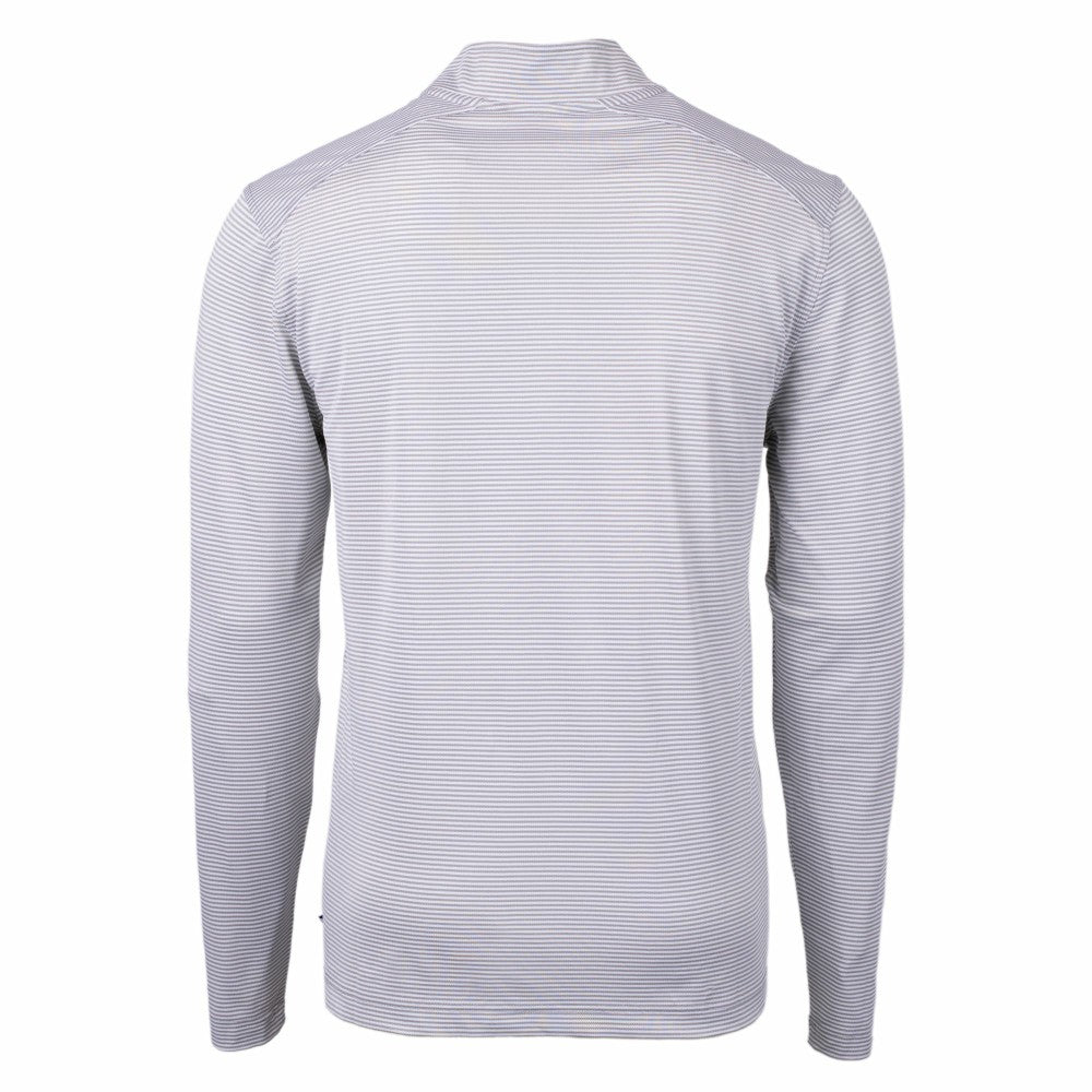 Cleveland Guardians Cutter & Buck Virtue Eco Pique Micro Stripe Recycled Quarter-Zip Pullover Top On Sale