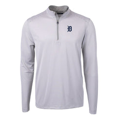 Detroit Tigers Cutter & Buck Virtue Eco Pique Micro Stripe Recycled Quarter-Zip Pullover Top Online
