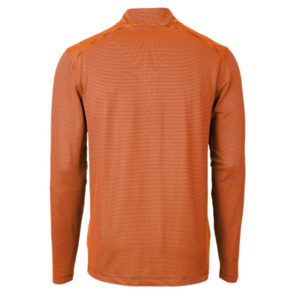 Houston Astros Cutter & Buck Virtue Eco Pique Micro Stripe Recycled Quarter-Zip Pullover Top Online
