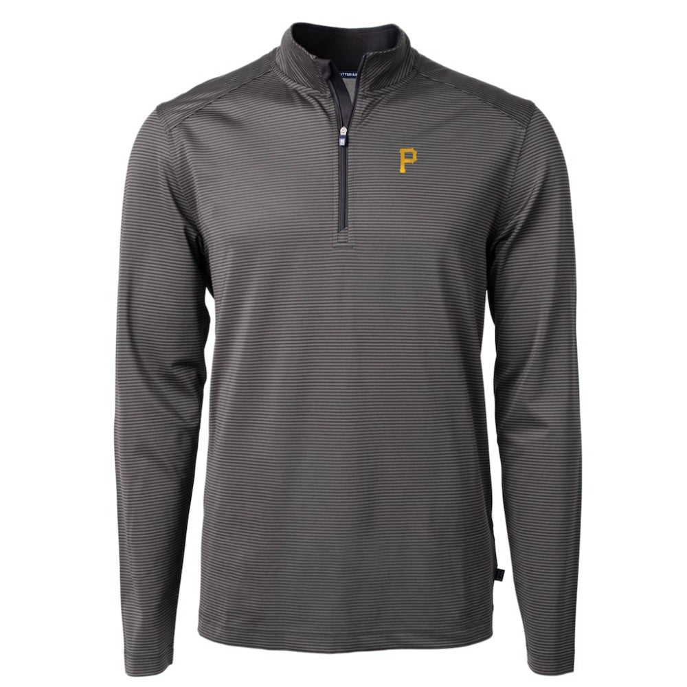 Pittsburgh Pirates Cutter & Buck Virtue Eco Pique Micro Stripe Recycled Quarter-Zip Pullover Top Sale